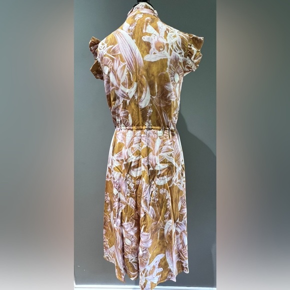 NWT Atelier New York Floral Print Midi Dress in Copper & Pink size 6 - Picture 4 of 13